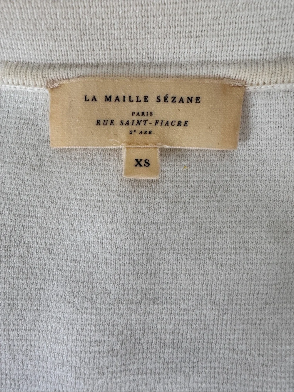 EUC Sezane Betty Merino Wool Cardigan Jacket Ecru Extra Small XS